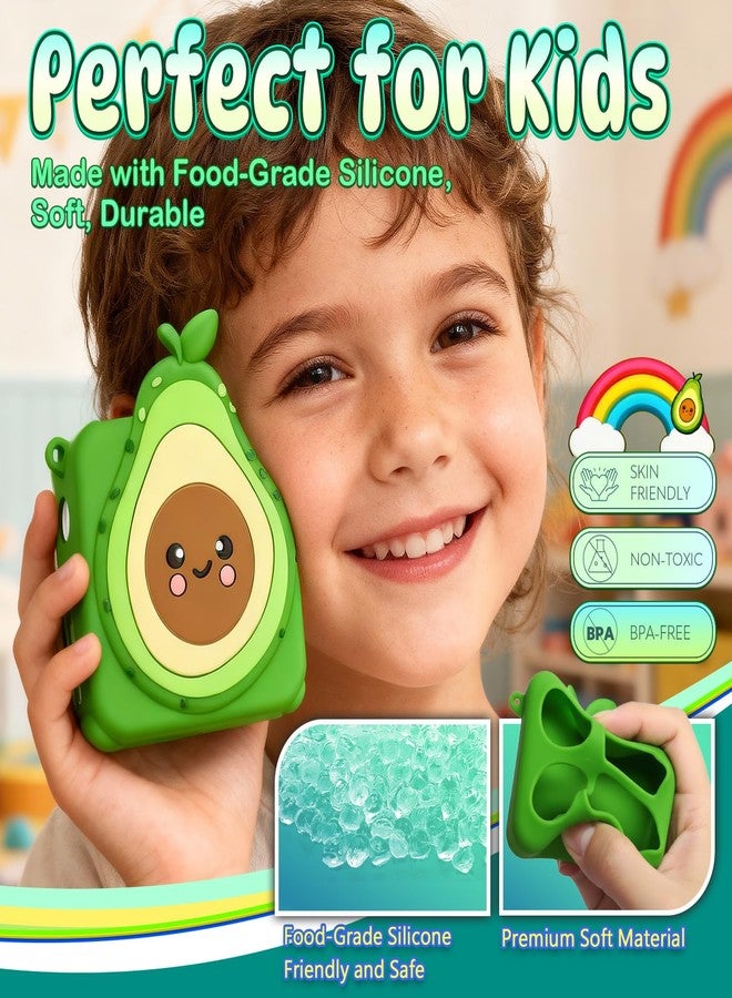 WDHD Silicone Cover Compatible with Yoto Mini Player (2024), Food-Grade Safe Kids Protector | Travel-Friendly Sleeve with Lanyard & Anti-Drop Corner Pads | Shockproof Accessory for Toddlers (Avocado) - Image 2